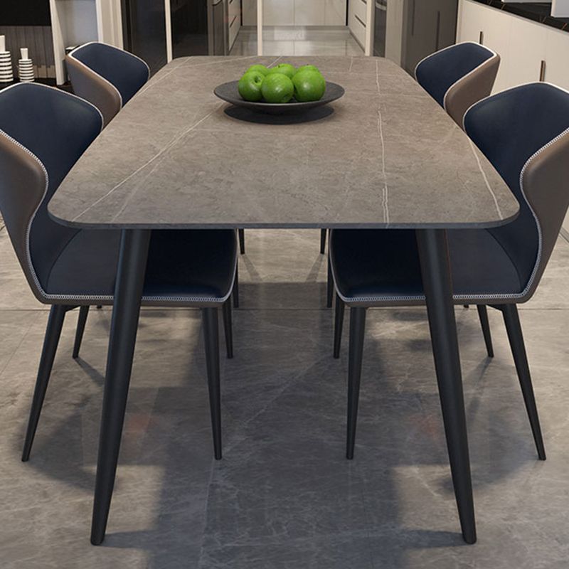 Metal Modern Rectangular Table Sintered Stone Table for Dining Room and Kitchen Clearhalo ' dining_table' 'Dining Tables & Seating' 'Dining Tables' 'furn' 'furn_dining_table' 'Furniture' 'furniture_dining_table' 'Kitchen & Dining Furniture' 'kitchen&dining_furn' 'kitchen' 'kitchen_dining_table' 1200x1200_d1ef83c5-f8ae-46b9-b6ad-6fabad0b60f5