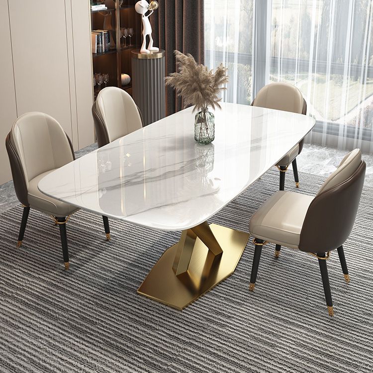 Contemporary Dining Set Rectangular Dining Table with X-shaped Metal Shelf Clearhalo 'Dining Room Sets' 'Dining Tables & Seating' 'dining_room_set' 'furn' 'furn_dining_room_set' 'Furniture' 'furniture_dining_room_set' 'Kitchen & Dining Furniture' 'kitchen&dining_furn' 'kitchen' 1200x1200_d1ef99c1-6908-4f6b-b3e8-09d880820861