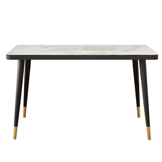 Mesa de pizarra y metal Mesa de comedor rectangular minimalista moderna