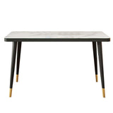 Slate and Metal Table Modern Minimalist Home Rectangular Dining Table