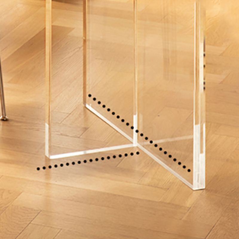 Pine Solid Wood Dining Site Table Modern Acrylic Double Pedestal Table