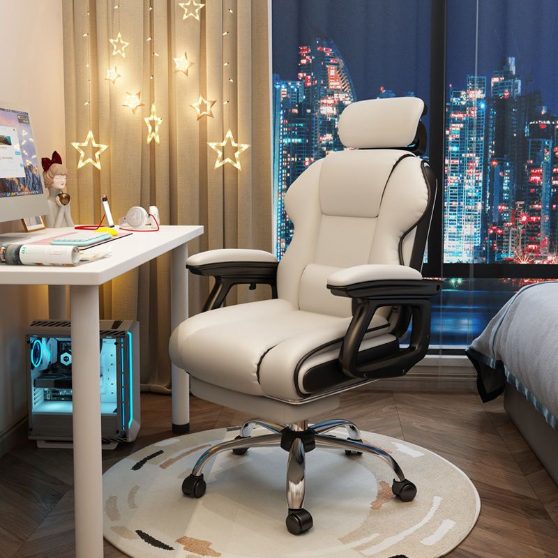 Modern Style Gaming Chair Faux Leather Fixed Arm Desk Chair for Home Clearhalo 'furn' 'furn_office_chair' 'Furniture' 'Office Chairs' 'Office Furniture' 'office_chair' 1200x1200_d1f303f8-9fca-4294-b437-1f6d2ae506ff