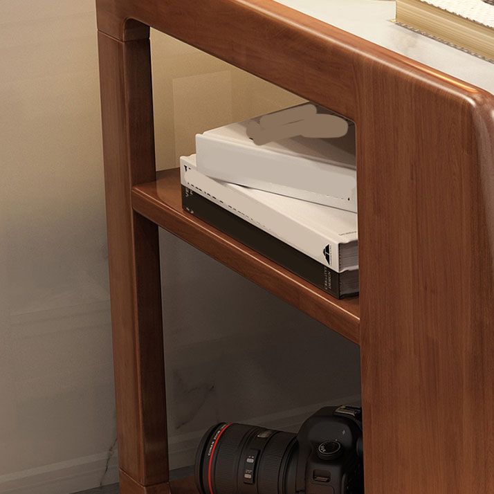 Tavolo laterale in legno/ardesia moderno in legno/ardesia da 20,5 "tavolo da estremità alto con ripiani