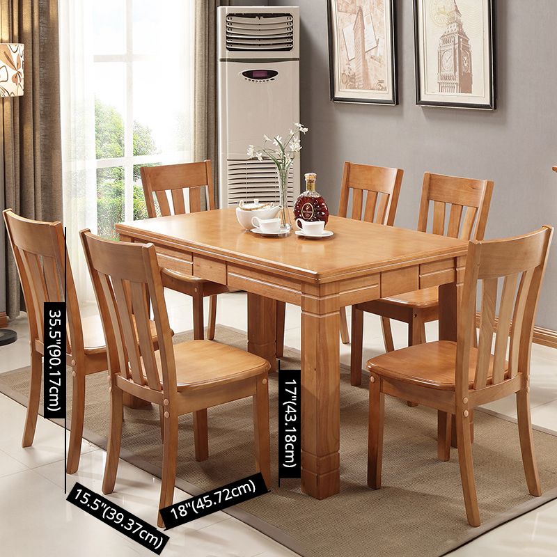 Traditional Wooden Dining Room Set with Rectangle Top and 4 Legs Base Dining Furniture Clearhalo 'Dining Room Sets' 'Dining Tables & Seating' 'dining_room_set' 'furn' 'furn_dining_room_set' 'Furniture' 'furniture_dining_room_set' 'Kitchen & Dining Furniture' 'kitchen&dining_furn' 'kitchen' 1200x1200_d1f699e3-1084-4ecd-827f-1f3be713104c