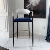 Contemporary Metal Bar Stools Indoor Barstool with Metal Legs and Low Back Clearhalo 'Bar Furniture' 'Bar Stools' 'bar_stools' 'furn' 'furn_bar_stools' 'furniture_bar_stools' 'Kitchen & Dining Furniture' 'kitchen&dining_furn' 'kitchen' 'kitchen_furn' Furniture' 1200x1200_d1f74f8d-1a65-4b8e-aa4c-59558c725e2b