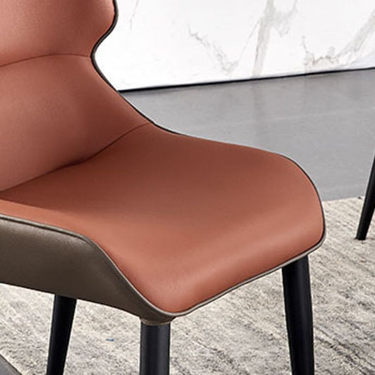 Sedie da pranzo per gambe in metallo nero sedia posteriore in vena