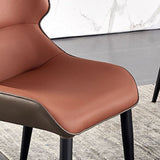 Sedie da pranzo per gambe in metallo nero sedia posteriore in vena