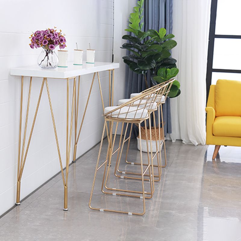 Rechteckiger Bartisch im Glam-Stil, Bartisch aus Holz mit 4 Beinen