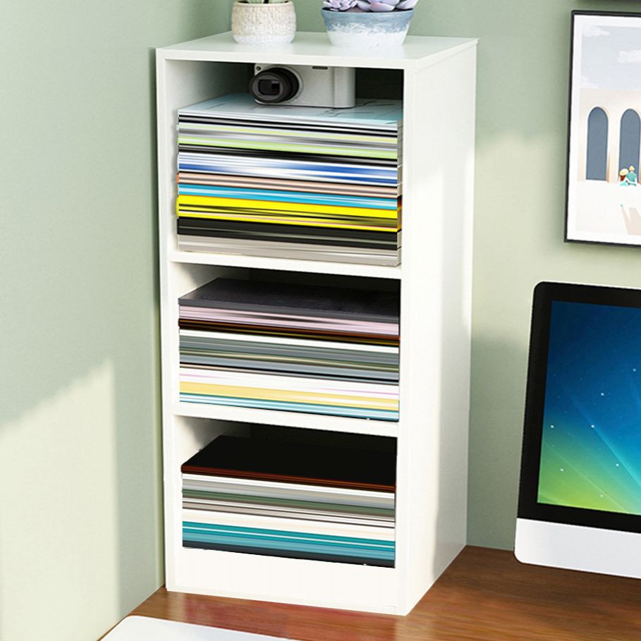 Contemporáneo Back Back Book Stant Engineered Wood Bookcase con estantes