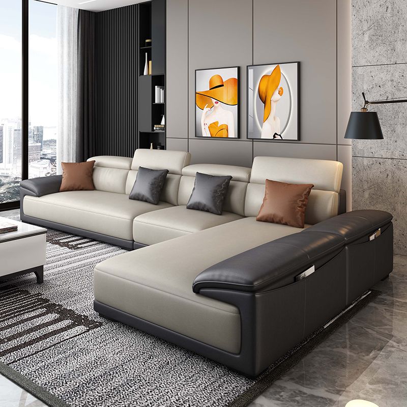 Faux Leather Adjustable Sectional 70"W Contemporary Sectional Sofa with Storage Clearhalo 'furn' 'furn_sectionals' 'Furniture' 'Living Room Furniture' 'Sectionals' 1200x1200_d1f863a4-8eed-4205-b869-ff485d207709