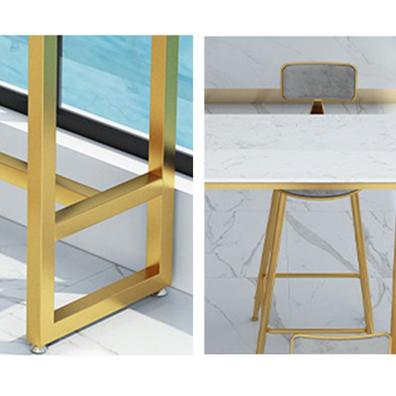 Glam Bar Height Table Faux Marble Top Bistro Bar Table with Trestle Base Clearhalo 'Bar Furniture' 'Bar Tables' 'bar_tables' 'furn' 'furn_bar_tables' 'Furniture' 'Kitchen & Dining Furniture' 1200x1200_d1f8e19f-c40b-47cb-8e0c-eba2285fd02f