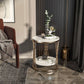 Modern Round Side Table Minimalist Slate Sofa Corner Table with Storage Clearhalo 'Coffee & Accent Tables' 'End & Side Tables' 'end_side_tables' 'furn' 'furn_end_side_tables' 'Furniture' 'Living Room Furniture' 1200x1200_d1f944b9-8081-40b8-9b55-22e0468dcd41