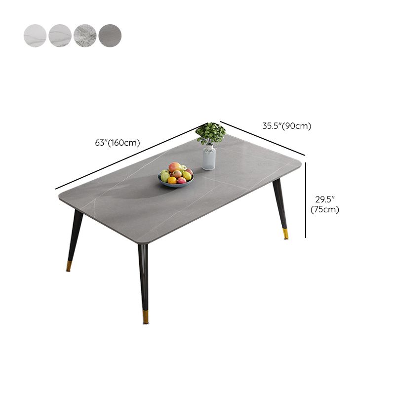 Glam Style Furniture Rectangle Stone Dining Room Table for Kitchen Clearhalo 'Dining Tables & Seating' 'Dining Tables' 'dining_table' 'furn' 'furn_dining_table' 'Furniture' 'Kitchen & Dining Furniture' 1200x1200_d1fa5bdf-3171-4bf6-b2ae-a4977fbe9552