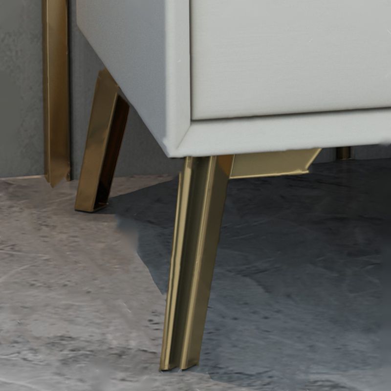 19 '' Tall Glam Night Tisch massives Holz 2-DRAWER FALUX Lederbeine inklusive Nachttisch