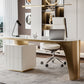 Glam Office Desk Peninsula Schreibtisch mit Chrommetallbasis