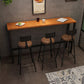 Rectangle industriel Table de table en bois massif en bois 1/3/4 Pièces Table de comptoir avec tabourets hauts