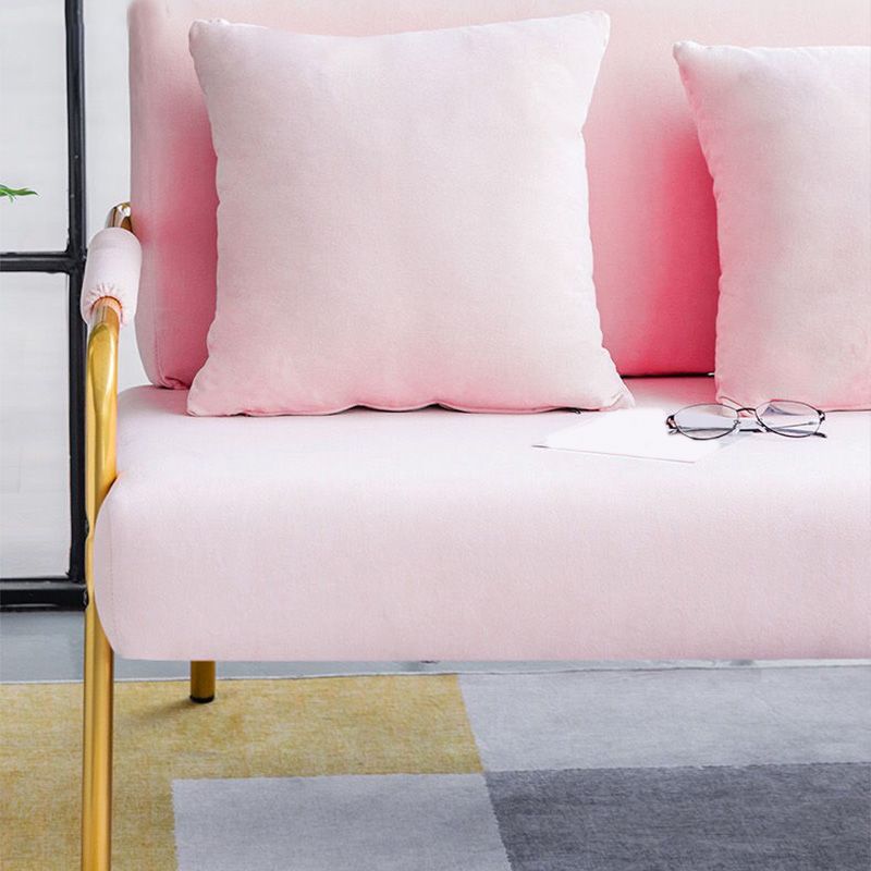 アパート用の3つの枕を備えた現代のグラムソファ22.83 "幅