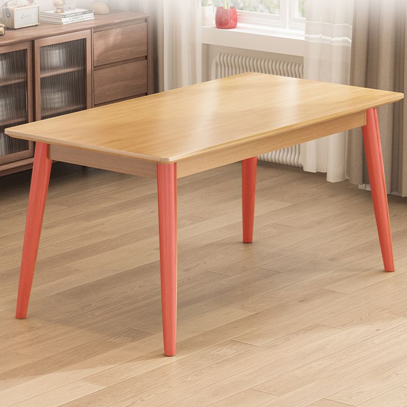 Rectangle 4 Legs Modern Dining Table Wood Color Fixed Table of Solid Wood Clearhalo ' dining_table' 'Dining Tables & Seating' 'Dining Tables' 'furn' 'furn_dining_table' 'Furniture' 'furniture_dining_table' 'Kitchen & Dining Furniture' 'kitchen&dining_furn' 'kitchen' 'kitchen_dining_table' 1200x1200_d1fe799c-2fd4-4379-bef6-6188cd07730f
