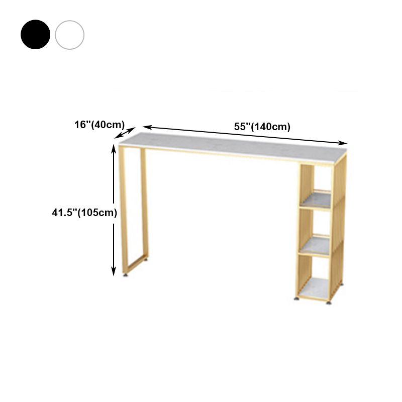 Glam Style Bar Table Artificial Marble Top Pub Table with Cabinet for Dining Room Clearhalo 'Bar Furniture' 'Bar Tables' 'bar_tables' 'Furniture' 'furniture_bar_tables' 'Kitchen & Dining Furniture' 1200x1200_d200b7aa-be5c-4595-bc6e-012fbd3e48c4