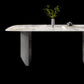 Table à manger rectangulaire moderne, Table de dîner en pierre pour salle à manger