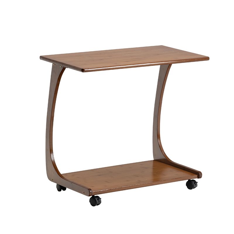 Modern Brown Side Table Rectangular C Table with Shelf for Living Room Clearhalo 'Coffee & Accent Tables' 'End & Side Tables' 'end_side_tables' 'furn' 'furn_end_side_tables' 'Furniture' 'Living Room Furniture' 1200x1200_d2027424-1242-45ce-a9aa-54f79d8d60f2