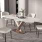 Traditional Luxury Dining Table Rectangle Sintered Stone Pedestal Table with Rose Gold Frame Clearhalo ' dining_table' 'Dining Tables & Seating' 'Dining Tables' 'furn' 'furn_dining_table' 'Furniture' 'furniture_dining_table' 'Kitchen & Dining Furniture' 'kitchen&dining_furn' 'kitchen' 'kitchen_dining_table' 1200x1200_d202a8f6-7168-43ff-b746-3f36f8b52294