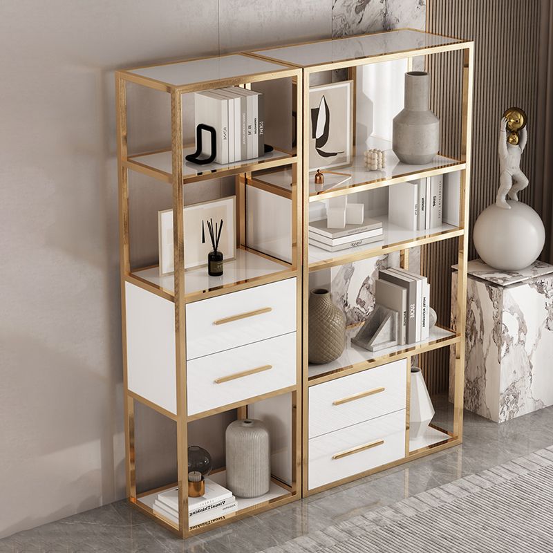 Glam Style Bookshelf Open Back Bookcase for Home Office and Study Room Clearhalo 'Bookcases' 'furn' 'furn_bookcases' 'Furniture' 'furniture_bookcases' 'Office Furniture' 1200x1200_d202bb63-7db9-4f2f-8b55-df7d7a0d9636