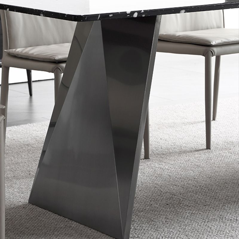Set da tavolo da pranzo in pietra nera 1/2/4/5/7 pezzi Metal Dinette Modern Dinette