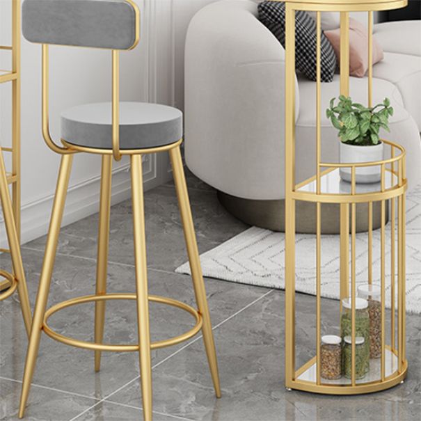 Modern Style Bar Table Set 1/3 Pieces Stone Bar table with Upholstered Stools Clearhalo 'Bar Furniture' 'furn' 'furn_home_bar_bar_sets' 'Furniture' 'Home Bars & Bar Sets' 'home_bar_bar_sets' 'Kitchen & Dining Furniture' 1200x1200_d204b0d4-3c96-4958-9d58-053f9766fdde
