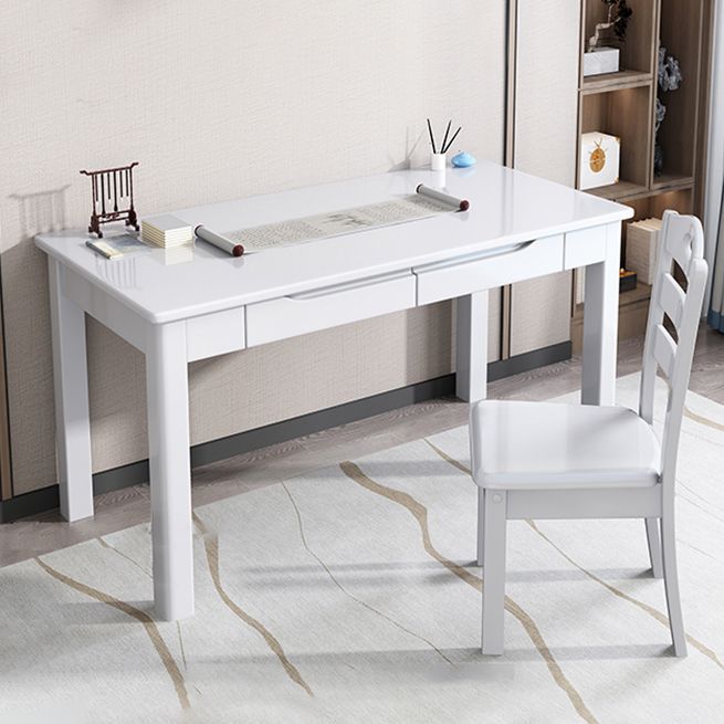 Scrivania da ufficio rettangolo di legno con cassetti