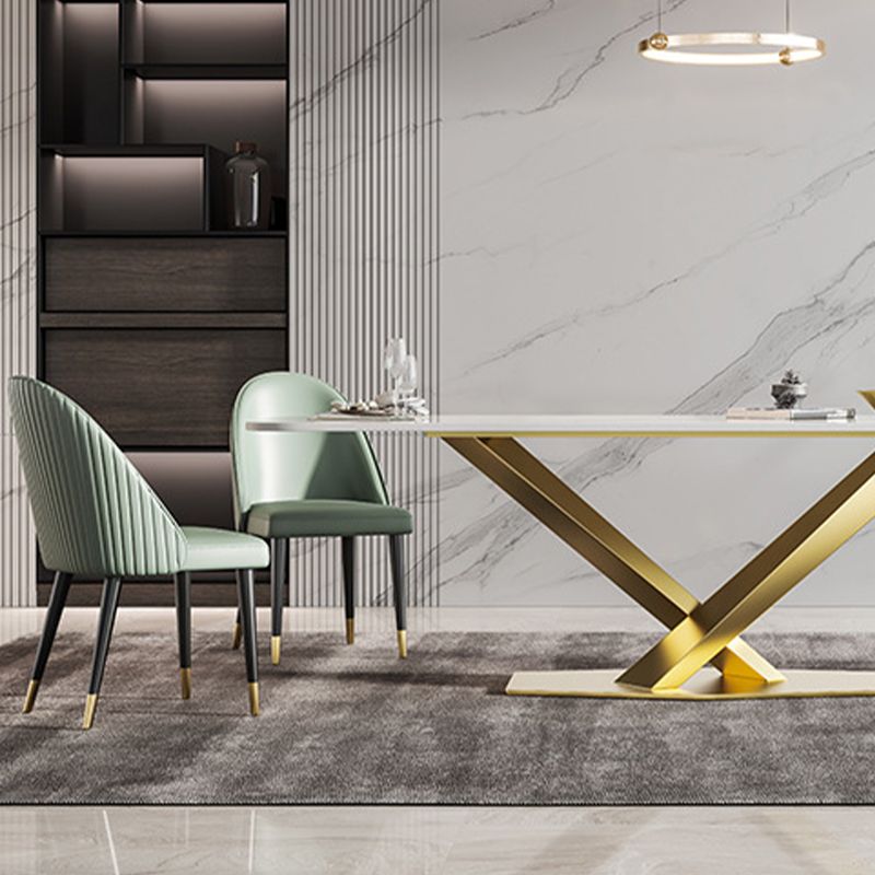 Sillas de comedor de cuero de forma glamorosa sillas laterales sin brazos con patas de madera para cocina