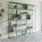 9.8" W Modern Open Storage Bookcase Metal Bookshelf with Shelves