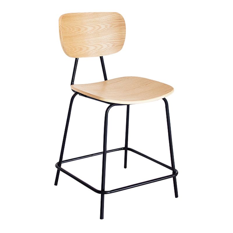 Taburetes contemporáneos de barra sin brazo con la base de metal negro