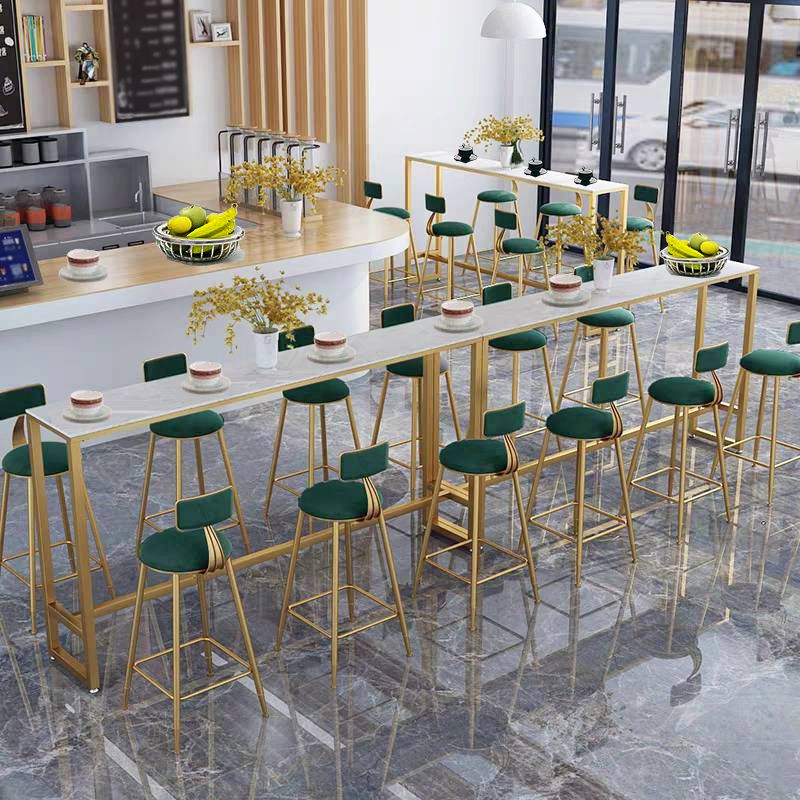 Tavolo da bistrot contemporaneo in pietra top rettangolo tavolo da cocktail bar interno in bianco