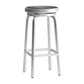 Industrial Silver Armless Counter Stool Aluminum Round Seat Footrest Counter Chair