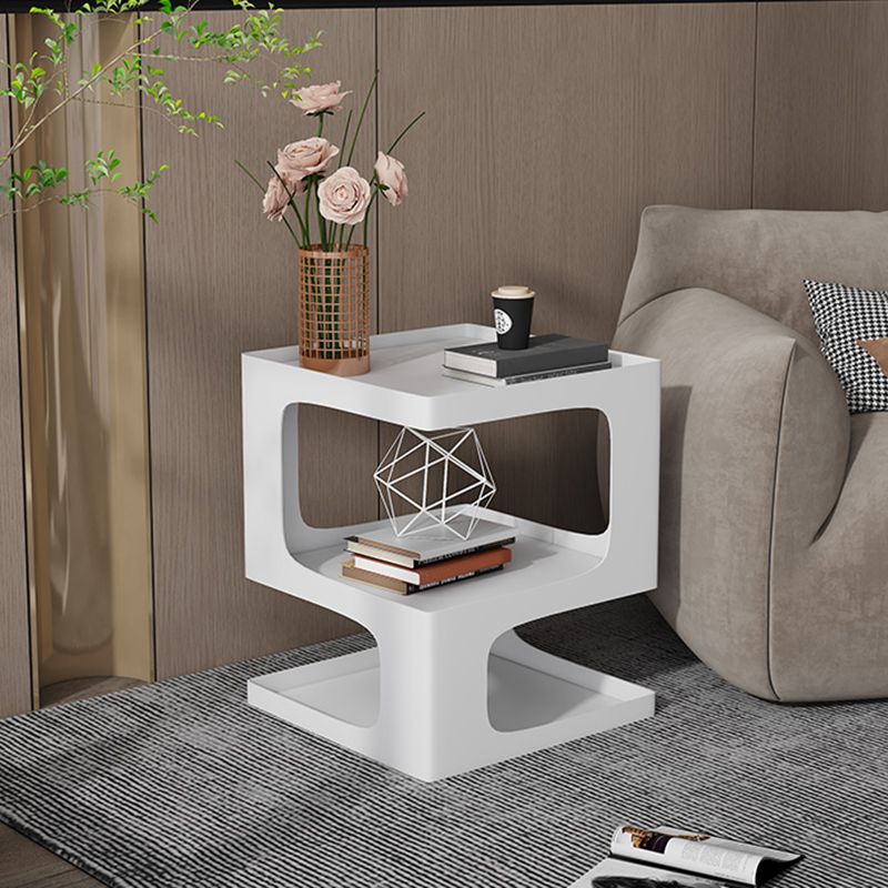 Contemporary Sofa Side Accent Table Metal Square with Storage Block Living Room Clearhalo 'Coffee & Accent Tables' 'End & Side Tables' 'end_side_tables' 'furn' 'furn_end_side_tables' 'Furniture' 'Living Room Furniture' 1200x1200_d20b62f2-d5d9-4e05-a68b-61d330b5128d
