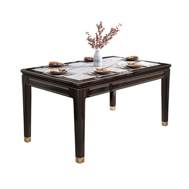 54.3"L x 33.5"W x 29.5"H Rectangle 4 Legs Luxury Table Fixed Table for Dining Room Clearhalo ' dining_table' 'Dining Tables & Seating' 'Dining Tables' 'furn' 'furn_dining_table' 'Furniture' 'furniture_dining_table' 'Kitchen & Dining Furniture' 'kitchen&dining_furn' 'kitchen' 'kitchen_dining_table' 1200x1200_d20bcd8e-05ee-4db3-b827-8a7306c144dd