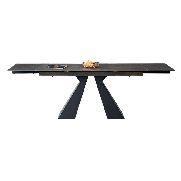 Modern Rectangular Dining Table Stone Top Dining Table with Double Pedestal Clearhalo ' dining_table' 'Dining Tables & Seating' 'Dining Tables' 'furn' 'furn_dining_table' 'Furniture' 'furniture_dining_table' 'Kitchen & Dining Furniture' 'kitchen&dining_furn' 'kitchen' 'kitchen_dining_table' 1200x1200_d20c9684-a982-43c3-ae36-e36ae7e4cad6