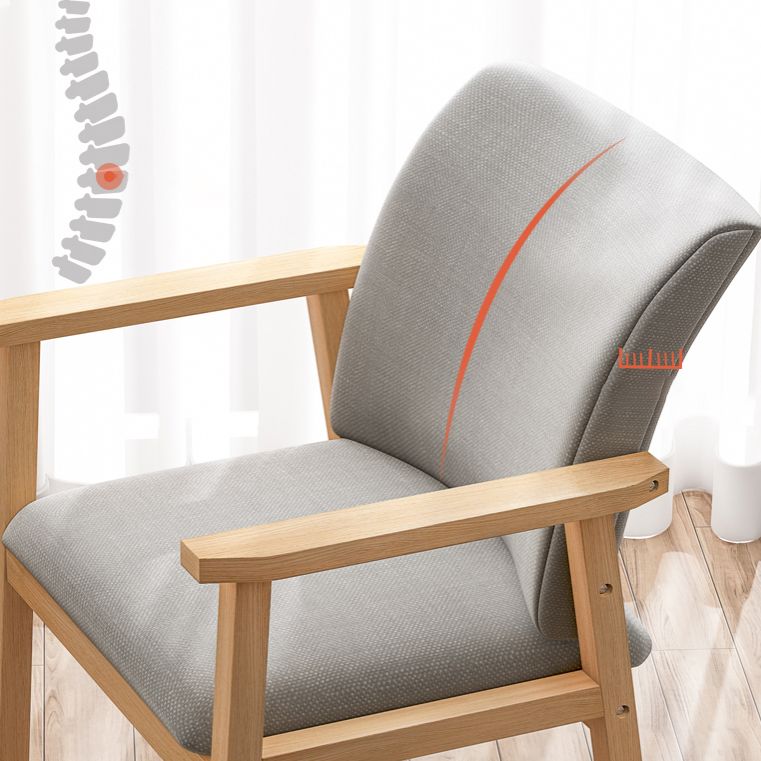 Scandinavian Rubberwood Solid Back Armchair Wood Dining Chair with Natural Legs Clearhalo ' kitchen&dining_furn' 'Dining Chairs' 'Dining Tables & Seating' 'dining_chair' 'furn' 'furn_dining_chair' 'Furniture' 'furniture_dining_chair' 'Kitchen & Dining Furniture' 'kitchen' 1200x1200_d20e223e-0d27-45b0-85bc-98e4b2ebf7a7