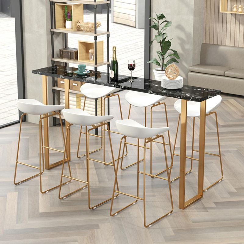 Table de comptoir de bar en faux marbre Glam Table de comptoir de bar rectangulaire pour la cuisine