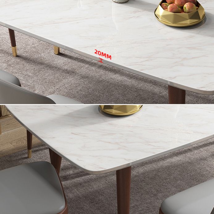 Nordic Ash White Rock Board Rectangular Dining Table Set with 4 Legs Base Clearhalo 'Dining Room Sets' 'Dining Tables & Seating' 'dining_room_set' 'furn' 'furn_dining_room_set' 'Furniture' 'furniture_dining_room_set' 'Kitchen & Dining Furniture' 'kitchen&dining_furn' 'kitchen' 1200x1200_d2116fad-31ae-4040-80bf-22dd4af46ec0