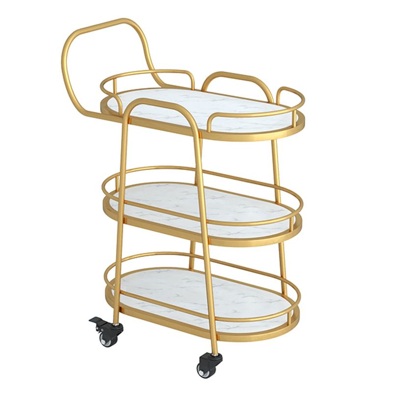 33.46"H Rolling Prep Table Modern Style Oval Reclaimed Wood Prep Table for Home Use