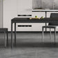 Modern Black Dining Table Rectangle Sintered Stone Table with 4 Legs for Kitchen Clearhalo ' dining_table' 'Dining Tables & Seating' 'Dining Tables' 'Furniture' 'furniture_dining_table' 'Kitchen & Dining Furniture' 'kitchen&dining_furn' 'kitchen' 'kitchen_dining_table' 1200x1200_d2136ab2-0910-4b0b-910f-703a3d0666a1