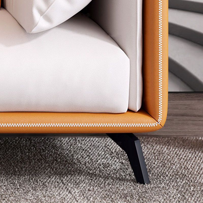 Zeitgenössischer Smoking -Arm -Sofa -Fleckfest -Kunstleder -Sofa