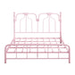 84.65 inch Wide Contemporary Bed Frame Metal Solid Color Bed with Headboard