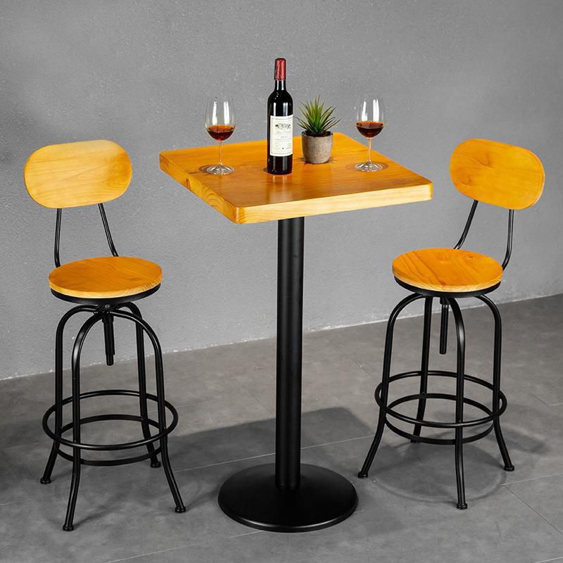 1/2/3 Pieces Industrial Style Round Bar Table Set Solid Wood Bistro Set Clearhalo 'Bar Furniture' 'furn' 'furn_home_bar_bar_sets' 'Furniture' 'Home Bars & Bar Sets' 'home_bar_bar_sets' 'Kitchen & Dining Furniture' 1200x1200_d2144811-0dc8-42c8-bb4e-29e4b9060bae
