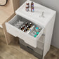 Contemporary Plastic Storage Cabinet for Bedroom Grey Cabinet with Drawers