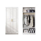 White Armoire Artificial Wood Wardrobe with Drawers and Clothes Rails Storage Cabinet