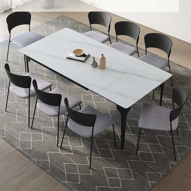 Modern 1/2/5/7/9 Pieces Dining Room Table Rectangle Stone Furniture in White