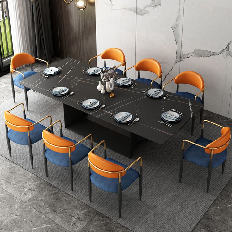 Contemporary Conference Room Arm Chair Open Back Matte Finish Upholstered Dining Chair Clearhalo ' kitchen&dining_furn' 'Dining Chairs' 'Dining Tables & Seating' 'dining_chair' 'furn' 'furn_dining_chair' 'Furniture' 'furniture_dining_chair' 'Kitchen & Dining Furniture' 'kitchen' 1200x1200_d217e4d3-0fb3-4f17-ac29-046f4fcf1f48